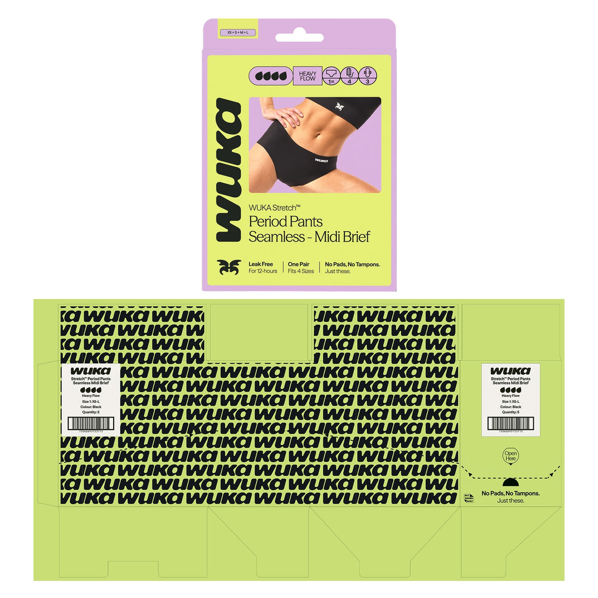 WUKA Stretch Seamless Midi Brief Heavy - 5 Pack SRP